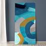 1_72" x 36", Puzzle Blues B Frameless Tempered Glass Wall Art