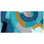 3_72" x 36", Puzzle Blues B Frameless Tempered Glass Wall Art more views
