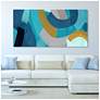 4_72" x 36", Puzzle Blues B Frameless Tempered Glass Wall Art more views