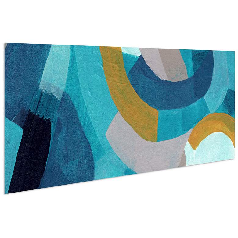 Image 6 72" x 36", Puzzle Blues B Frameless Tempered Glass Wall Art more views