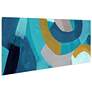 6_72" x 36", Puzzle Blues B Frameless Tempered Glass Wall Art more views