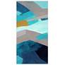 2_72" x 36", Puzzle Blues C Frameless Tempered Glass Wall Art