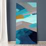 1_72" x 36", Puzzle Blues C Frameless Tempered Glass Wall Art