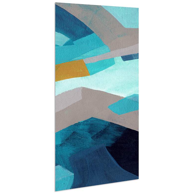 Image 3 72" x 36", Puzzle Blues C Frameless Tempered Glass Wall Art more views