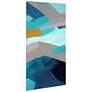 3_72" x 36", Puzzle Blues C Frameless Tempered Glass Wall Art more views