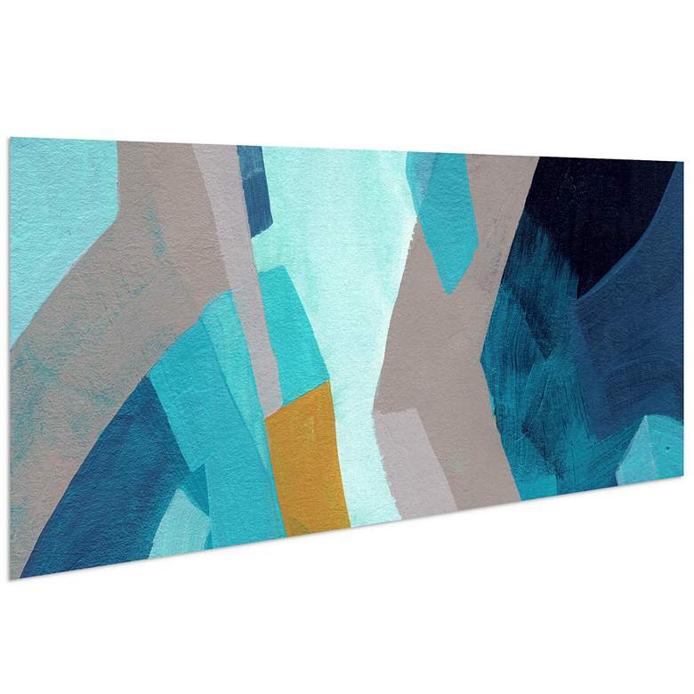 Image 5 72" x 36", Puzzle Blues C Frameless Tempered Glass Wall Art more views