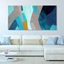 6_72" x 36", Puzzle Blues C Frameless Tempered Glass Wall Art more views