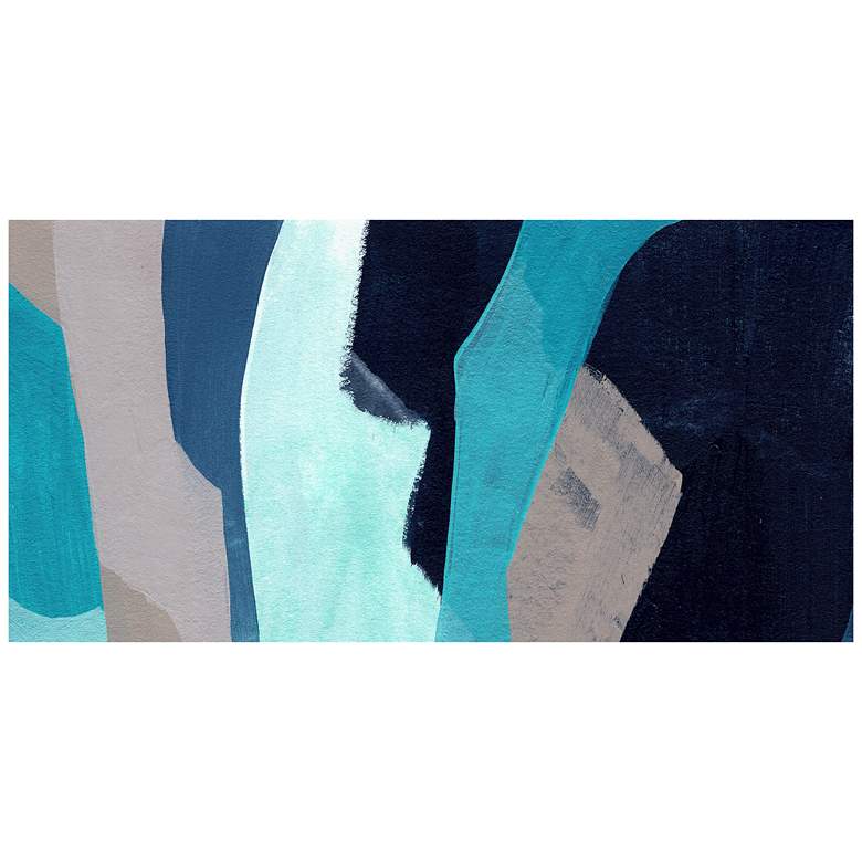 Image 4 72" x 36" Puzzle Blues D Frameless Tempered Glass Wall Art more views