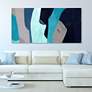 6_72" x 36" Puzzle Blues D Frameless Tempered Glass Wall Art more views