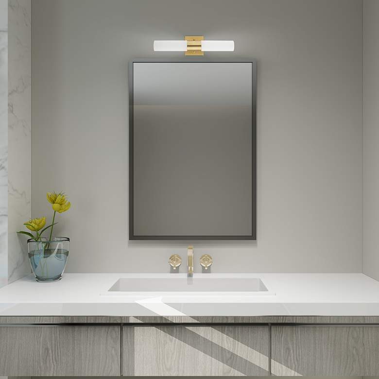 Image 1 Aero 2 Light Satin Brass ADA Bath Vanity in scene