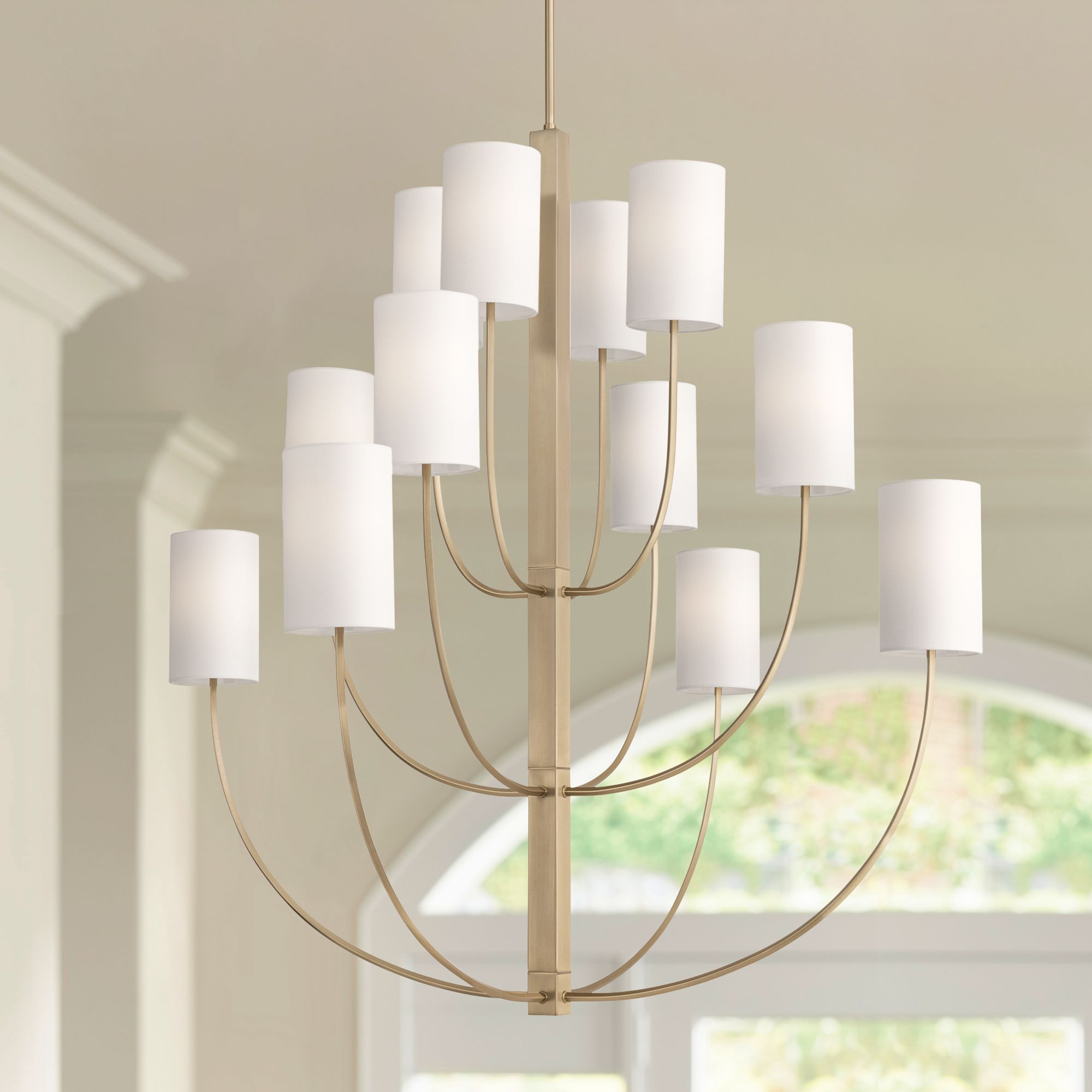 Image 1 Possini Euro Maxine 40 1/4" Wide Matte Brass 12 Light Large Chandelier in scene