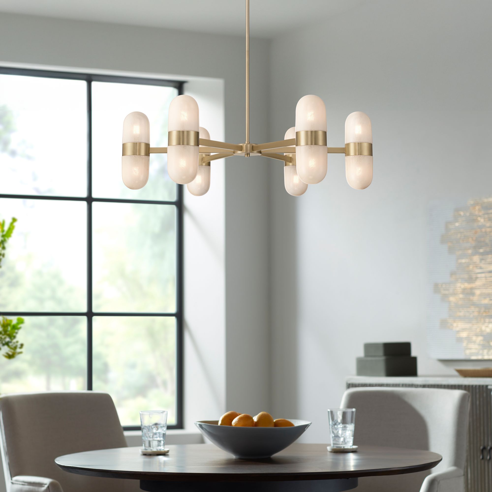 Image 1 Possini Euro Reiter 32" Wide Matte Brass 12-Light Chandelier in scene