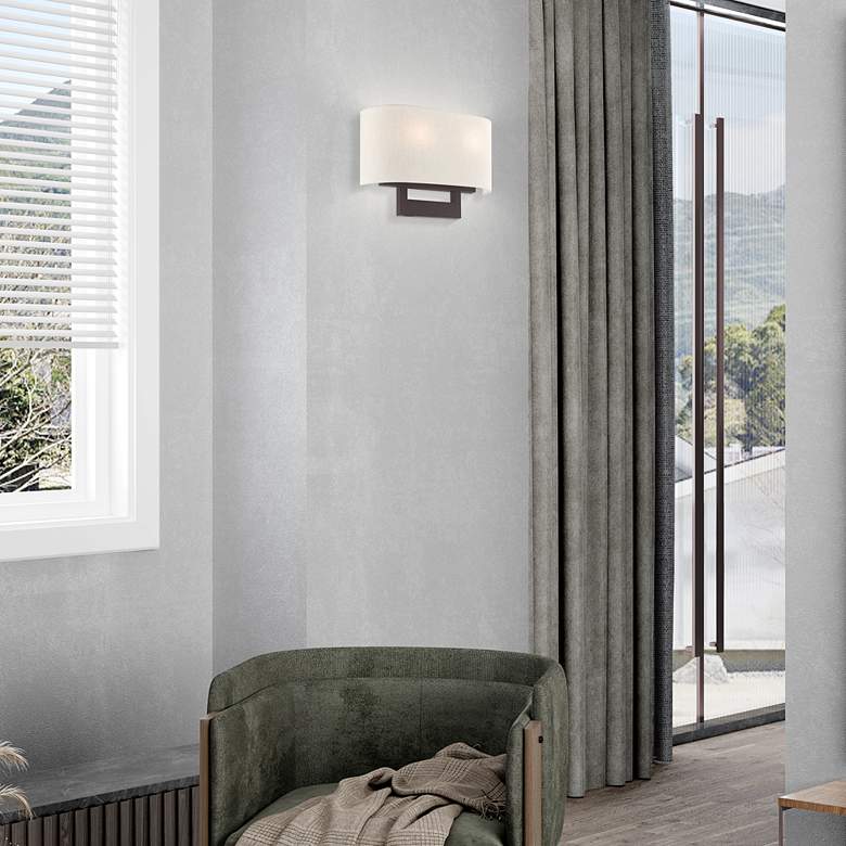 Image 1 Metzler 9 1/2" High Bronze 2-Light Wall Sconce in scene