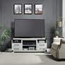 Richmond 60" Wide Gray Wood 2-Drawer TV Stand in scene