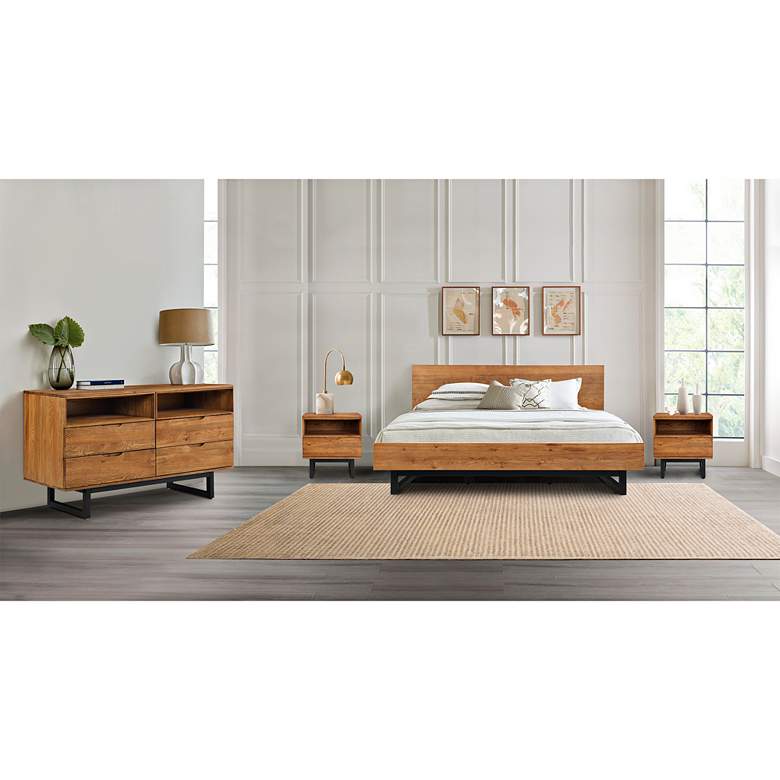 Image 1 Aldo 24" Wide Brown Single-Drawer Nightstand in scene