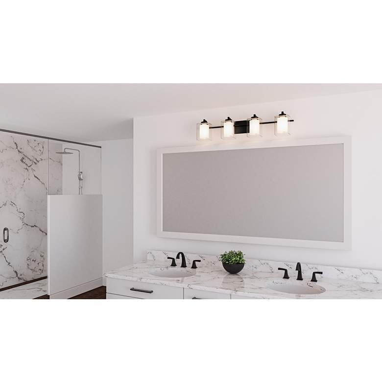 Image 1 Quoizel Kolt 35 3/4" Wide Matte Black 4-Light Bath Light in scene