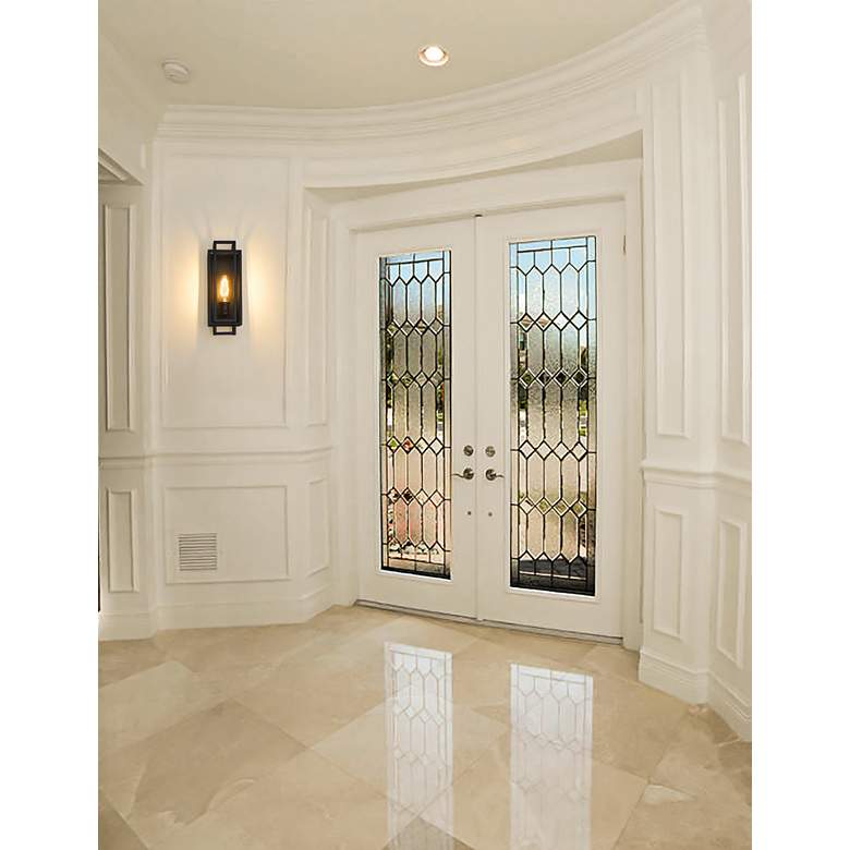 Image 1 Titania 14" High Matte Black Wall Sconce in scene