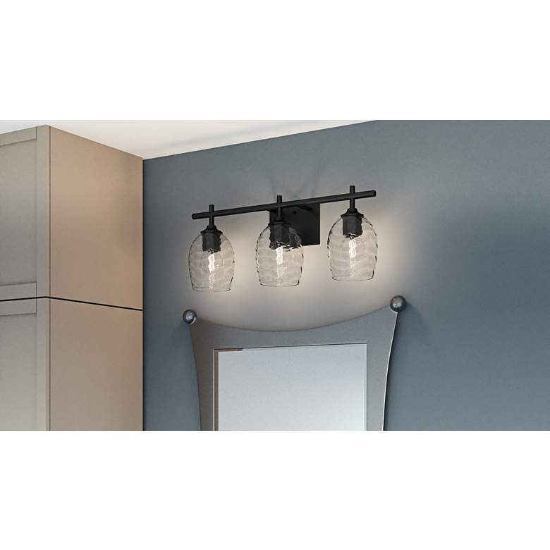 Image 1 Quoizel Lucy 22" Wide Matte Black 3-Light Bath Light in scene
