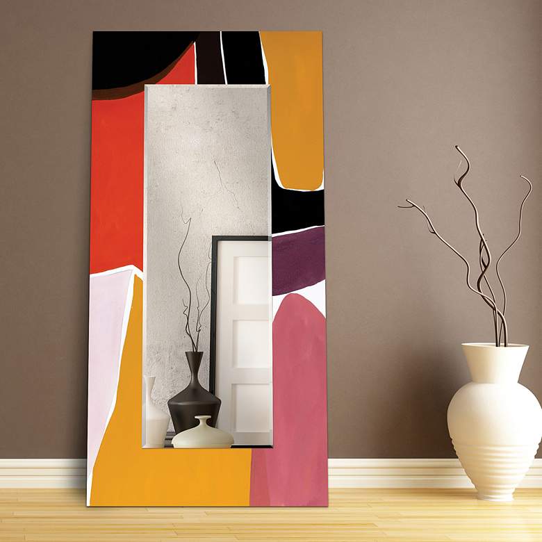 Image 1 Finale I Art Glass 36" x 72" Rectangular Wall Mirror in scene