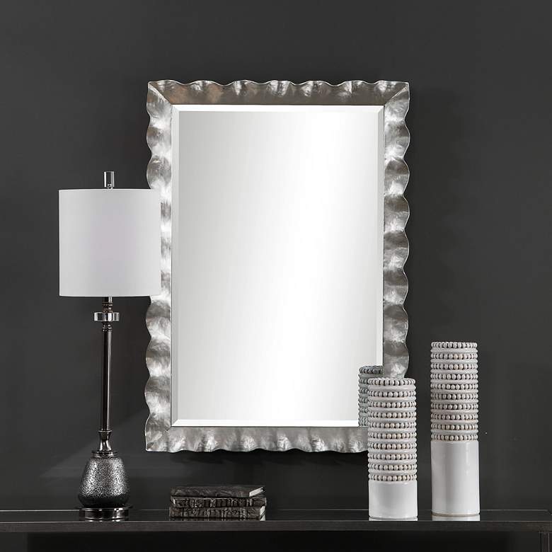 Image 1 Uttermost Haya Silver Leaf 28 1/4" x 40" Wall Mirror in scene
