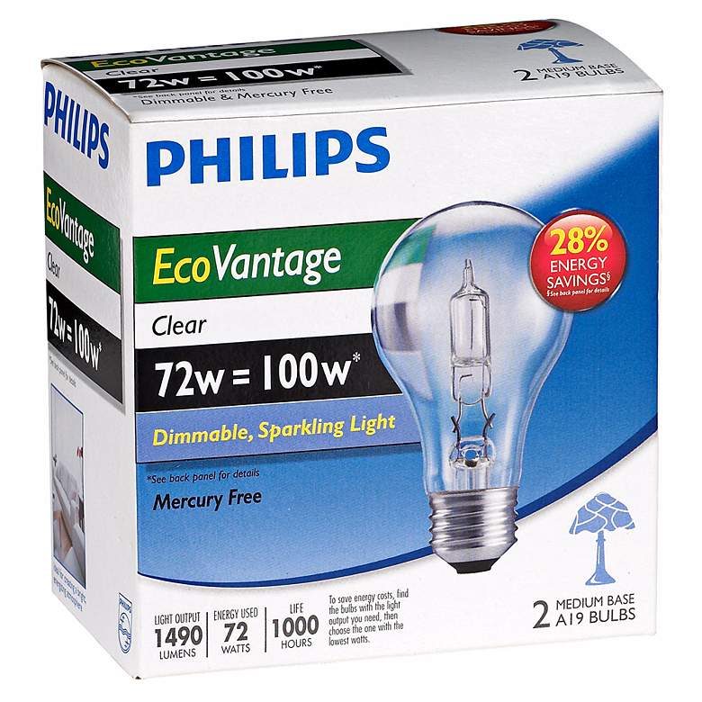 Image 1 72W Equivalent 100 Watt-1490 Lumens Clear Halogen Bulbs