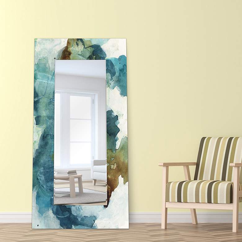 Image 1 Blue Sky Art Glass 36" x 72" Rectangular Wall Mirror in scene