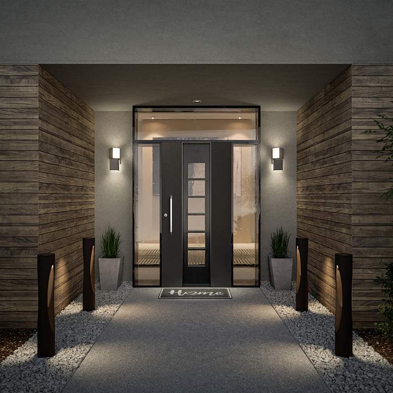 Image 1 WAC dweLED Vaiation 12 1/2"H Black LED Outdoor Wall Light in scene