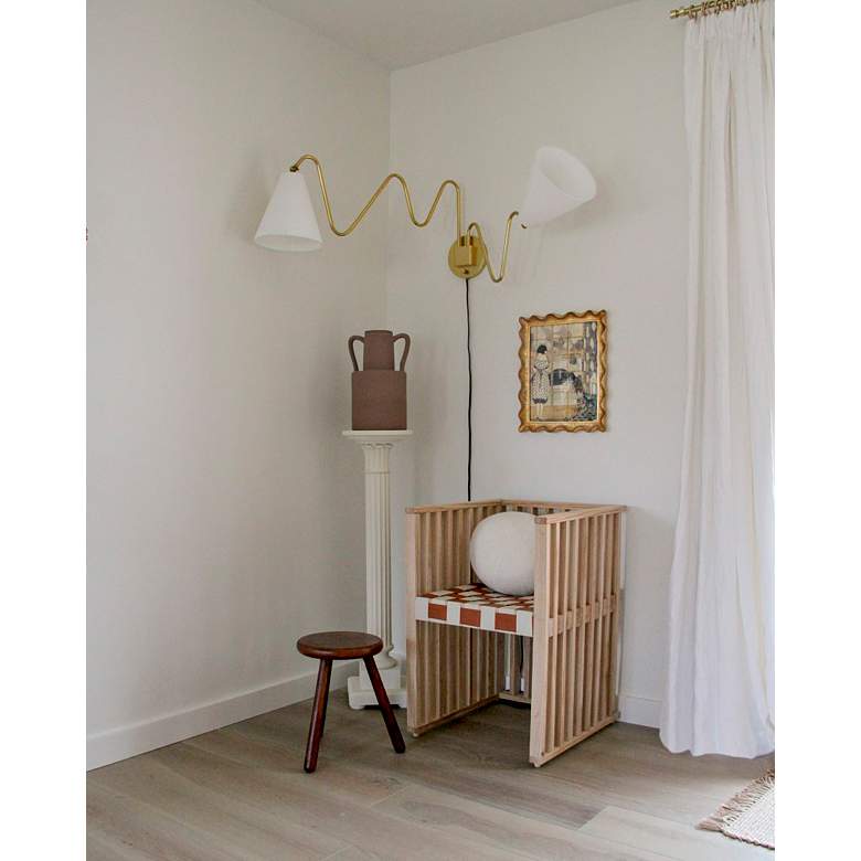 Image 1 Mitzi Onda 20 1/2" High Aged Brass 2-Light Wall Sconce in scene