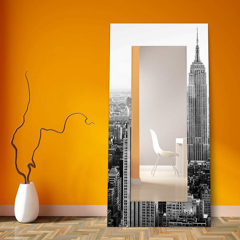 Image 1 My N.Y. Tempered Art Glass 36 inch x 72 inch Rectangular Wall Mirror in scene