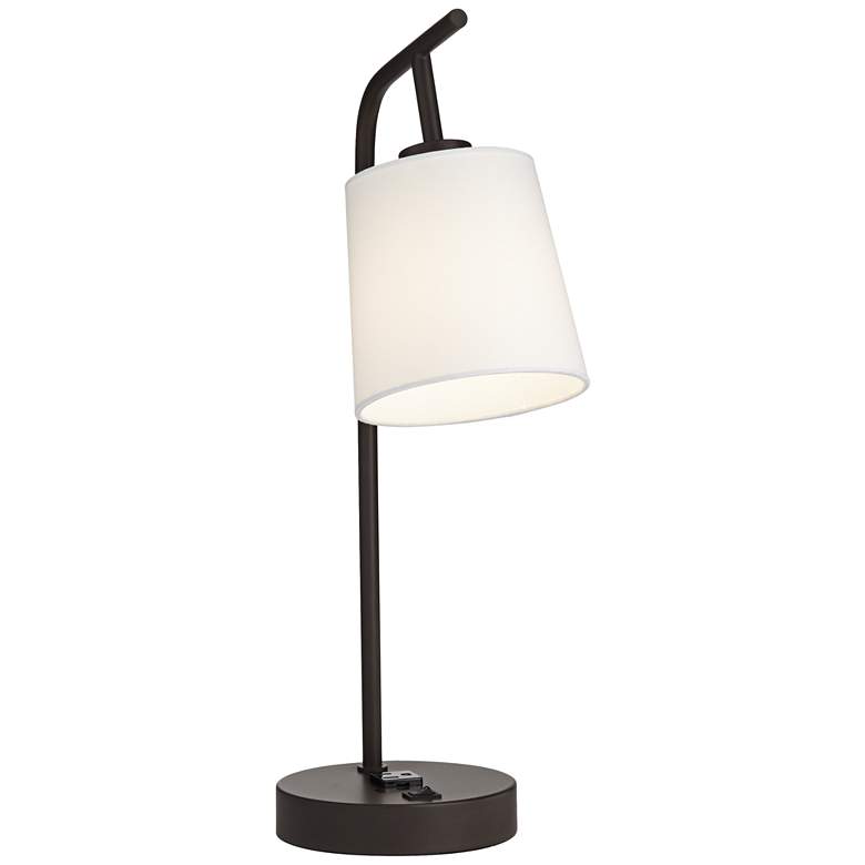 Image 1 73D13 - Dark Bronze Table Lamp with 1 Outlet and Bolt Down Kit