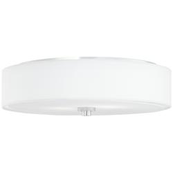 73T28 - White Sandstone Linen Polished Chrome Ceiling Light