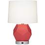73T34 - 18.5"H Geometric Orange Resin Table Lamp
