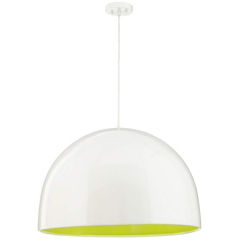 Image 1 73T77 - Pendant fixture with dome shade in green tone