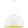 73T77 - Pendant fixture with dome shade in green tone