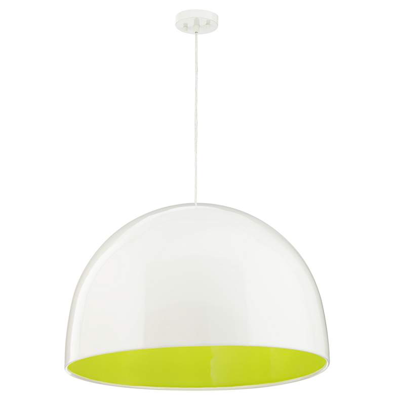 Image 4 73T77 - Pendant fixture with dome shade in green tone more views