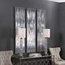 1_Gray Showers 61" High 3-Piece Framed Canvas Wall Art Set in scene