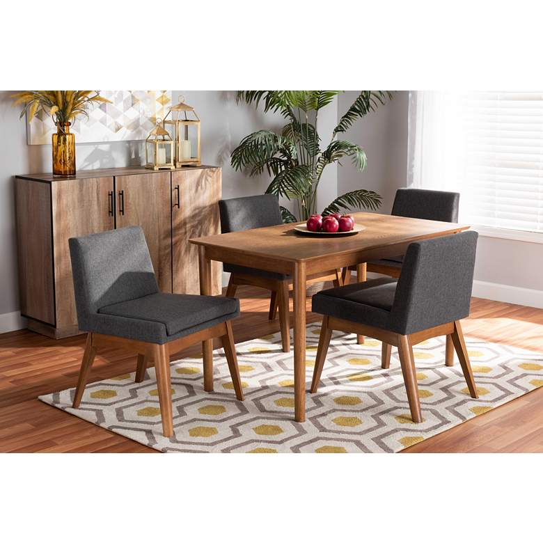 Image 1 Baxton Studio Nexus Dark Gray Fabric 5-Piece Dining Set in scene