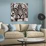1_Eye of the Tiger 38" Square Tempered Glass Graphic Wall Art in scene