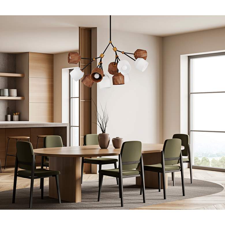Image 1 Akimbo 40 3/4" Wide Bronze and Brass Multi-Light LED Pendant in scene