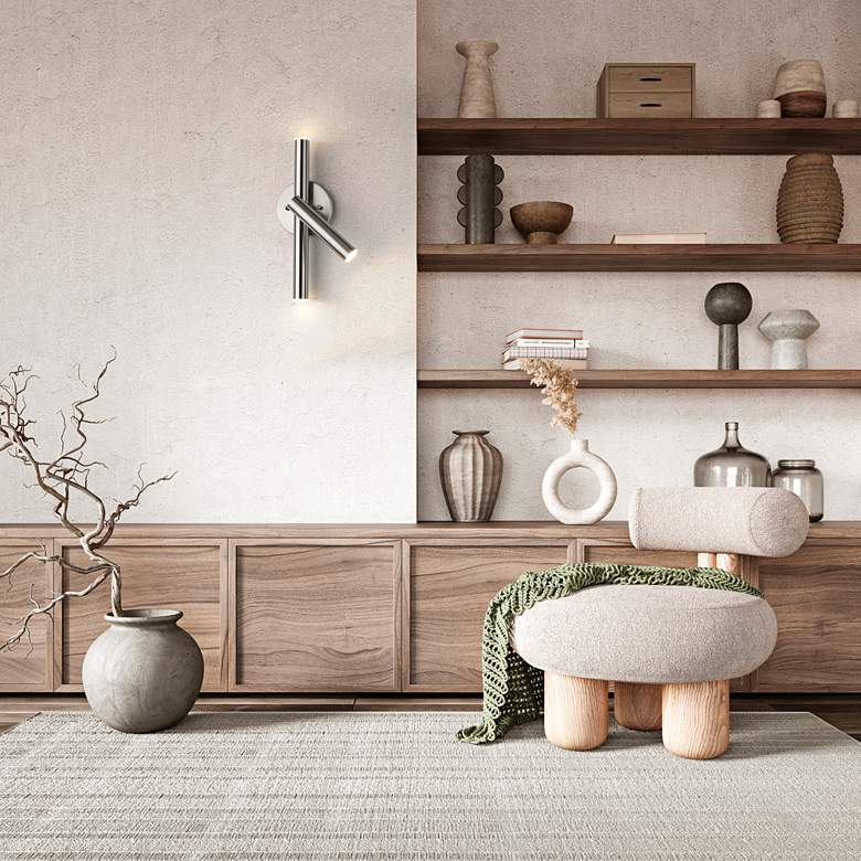 Image 1 Forest 13 1/4" High Brushed Nickel LED Wall Sconce in scene