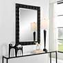 1_Uttermost Studded Matte Black 31 3/4" x 43 1/4" Wall Mirror in scene