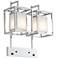 74T06 - Double Chrome Headboard Lamp with Cage