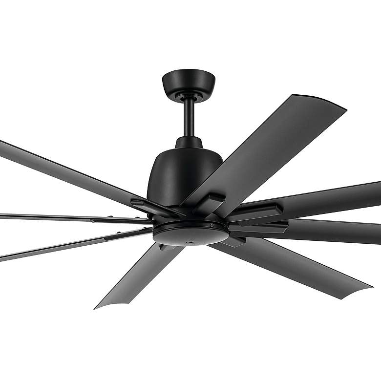 Image 2 75" Kichler Breda Satin Black Large Outdoor Ceiling Fan with Remote more views