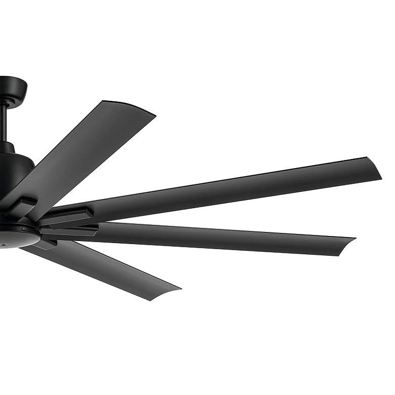 Image 3 75" Kichler Breda Satin Black Large Outdoor Ceiling Fan with Remote more views