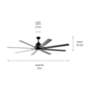 4_75" Kichler Breda Satin Black Large Outdoor Ceiling Fan with Remote more views
