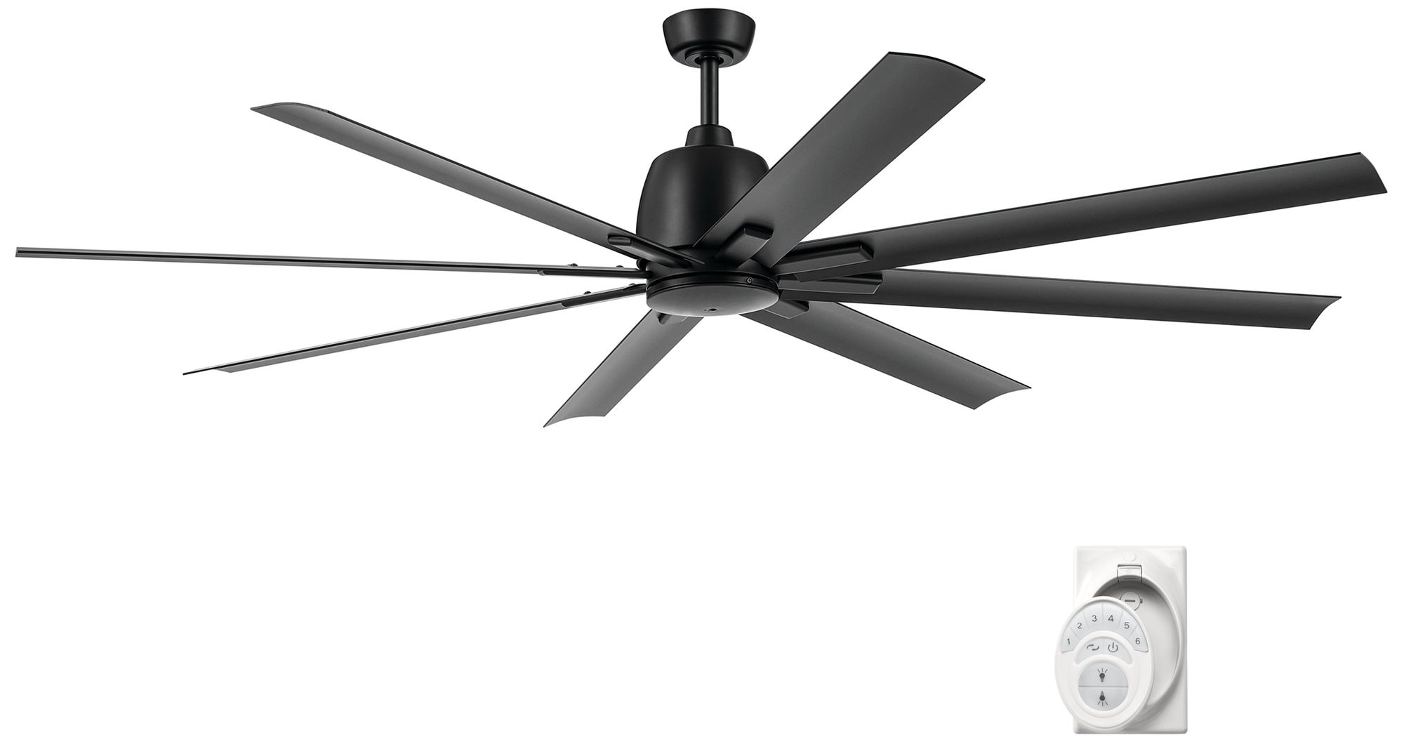 Image 6 75" Kichler Breda Satin Black Large Outdoor Ceiling Fan with Remote more views
