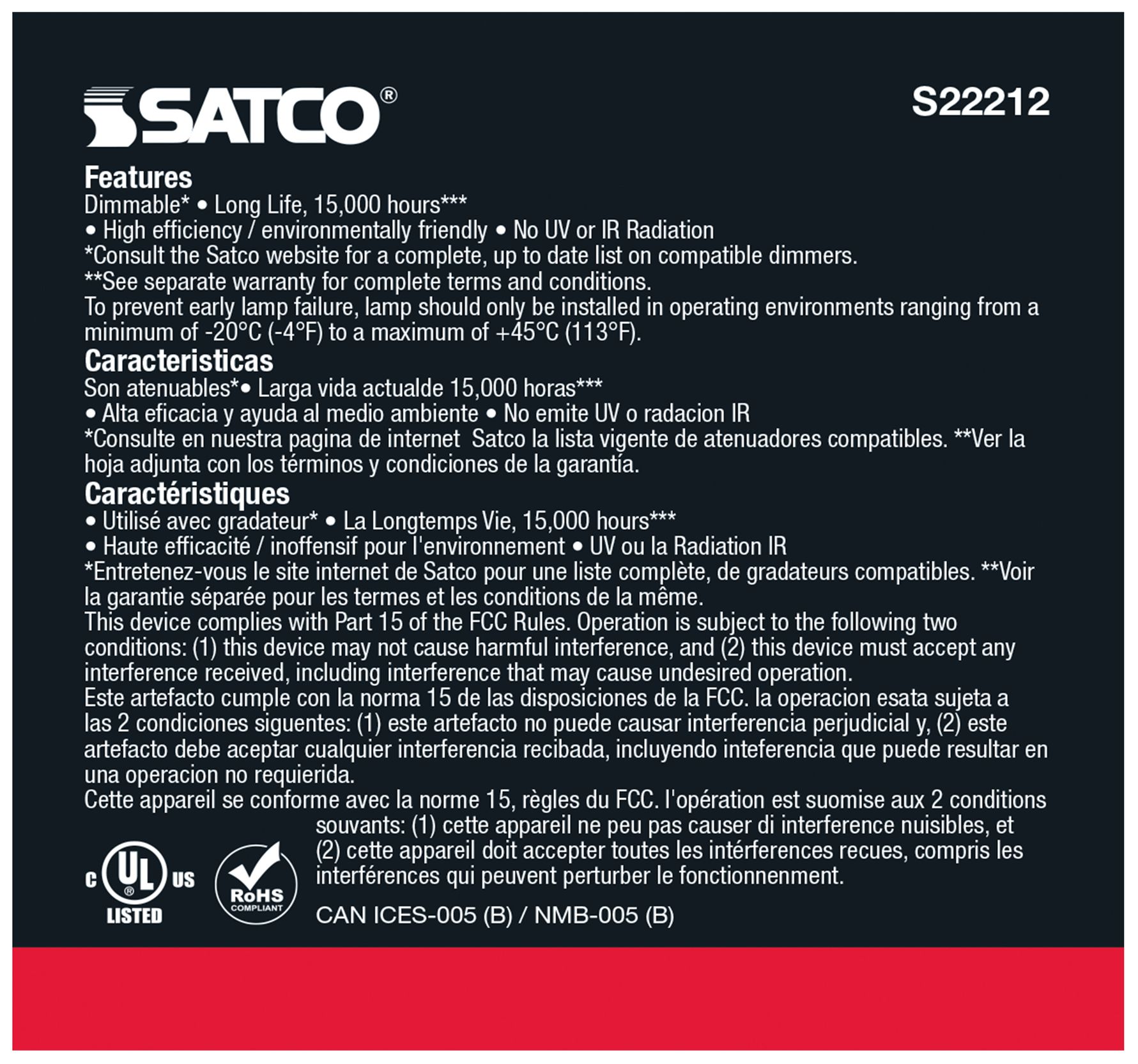 Image 5 75 Watt Equivalent Satco Clear 8.5W LED Dimmable Par 30 Bulb more views