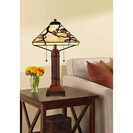 Image1 of Quoizel Grove Park 23 1/2" High Art Glass Tiffany-Style Table Lamp in scene