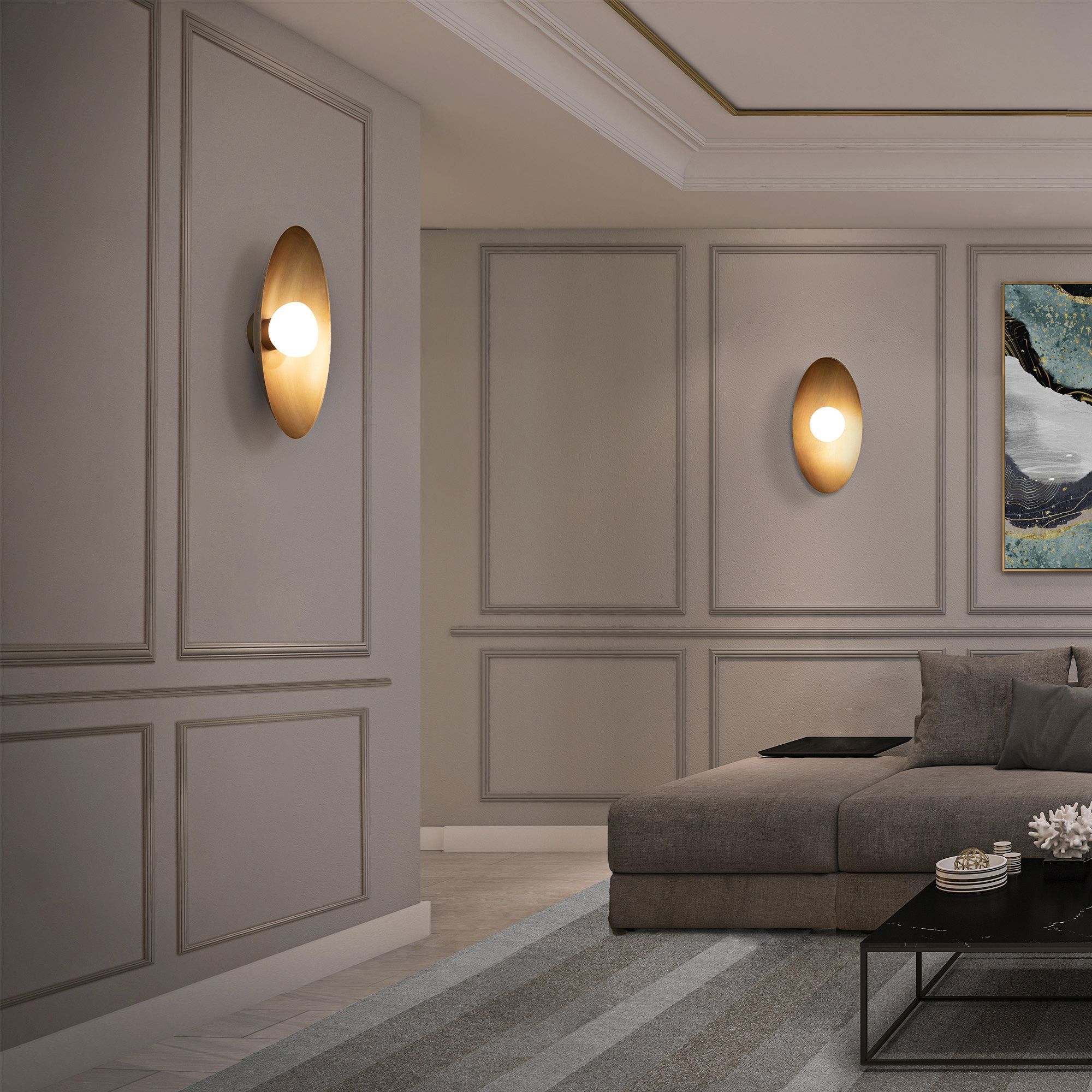 Image 1 WAC Glamour 18" High Aged Brass LED Wall Sconce in scene