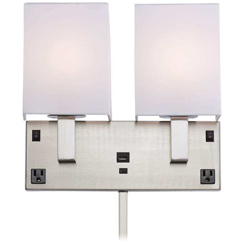 Image 2 75K84 - Wall Nightstand Lamp with 2 Outlet - 1 USB - 1 USB-C more views